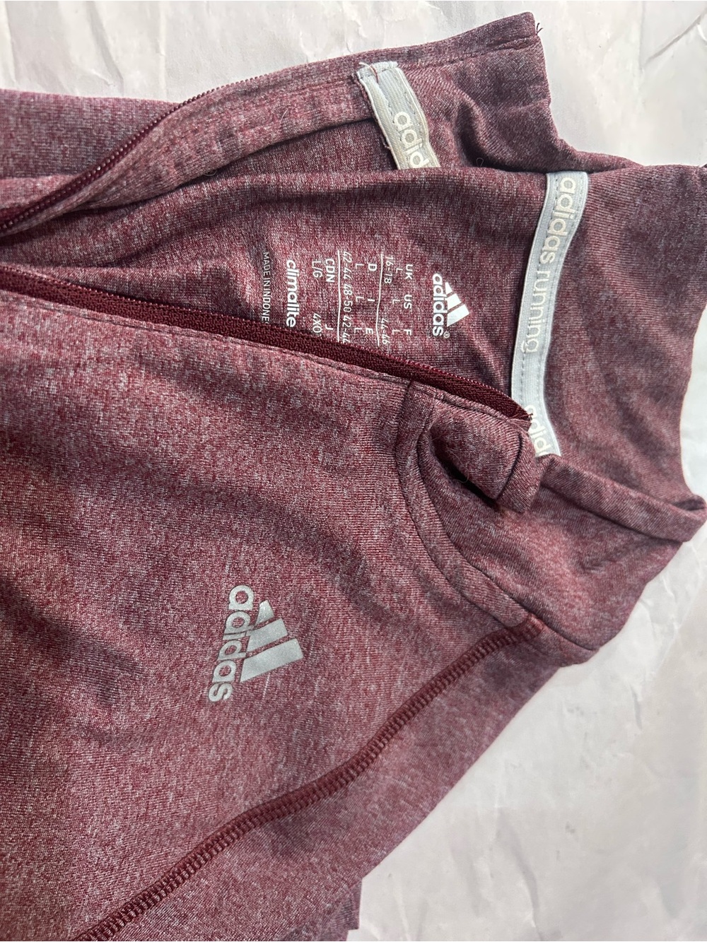adidas Maroon Zip-Up Running